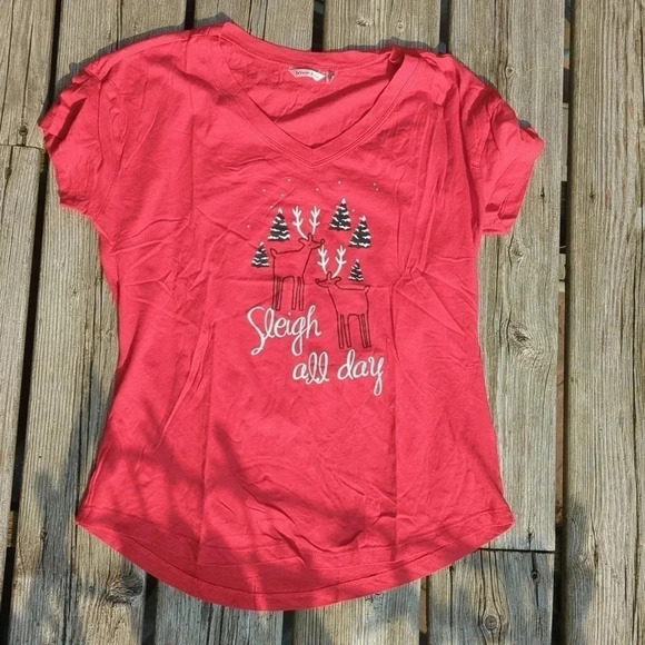 La Vie En Rose Tops - Christmas  Reindeer Tee